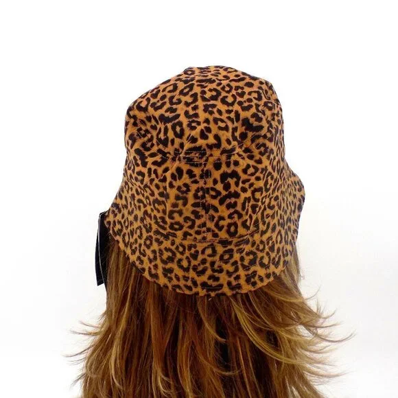 Steve Madden Bucket Hat Leopard Print One Size Tan Leopard Print - Picture 4 of 5